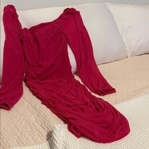 Elegant pink Long Sleeve Dress